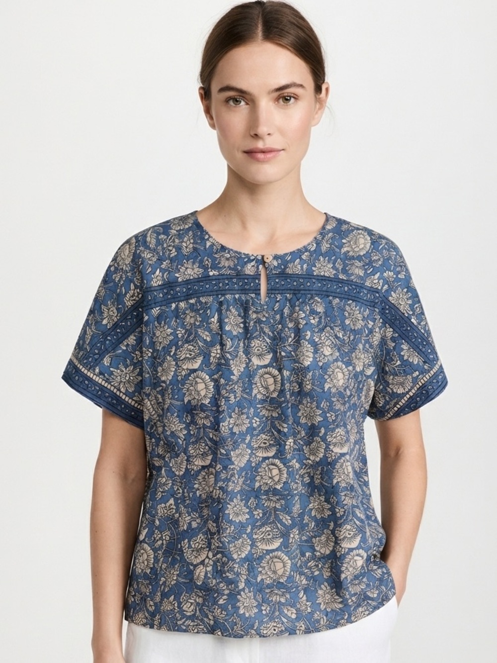 LIKE NEW J.Jill 100% Cotton Printed Boho Top